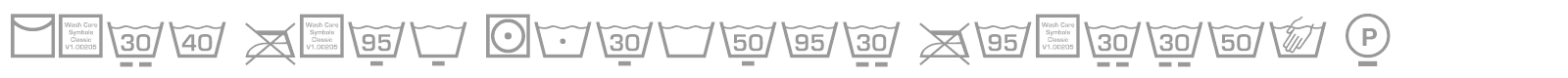 Wash Care Symbols Classic M54 font preview